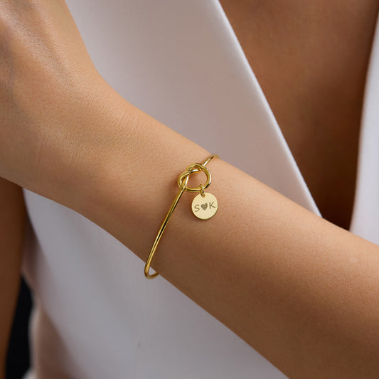 Engraved Disc Bracelet