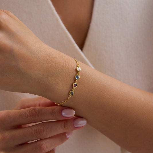 4mm Stone Birthstone Bracelet