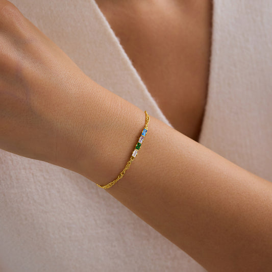 Baguette Birthstone Bracelet