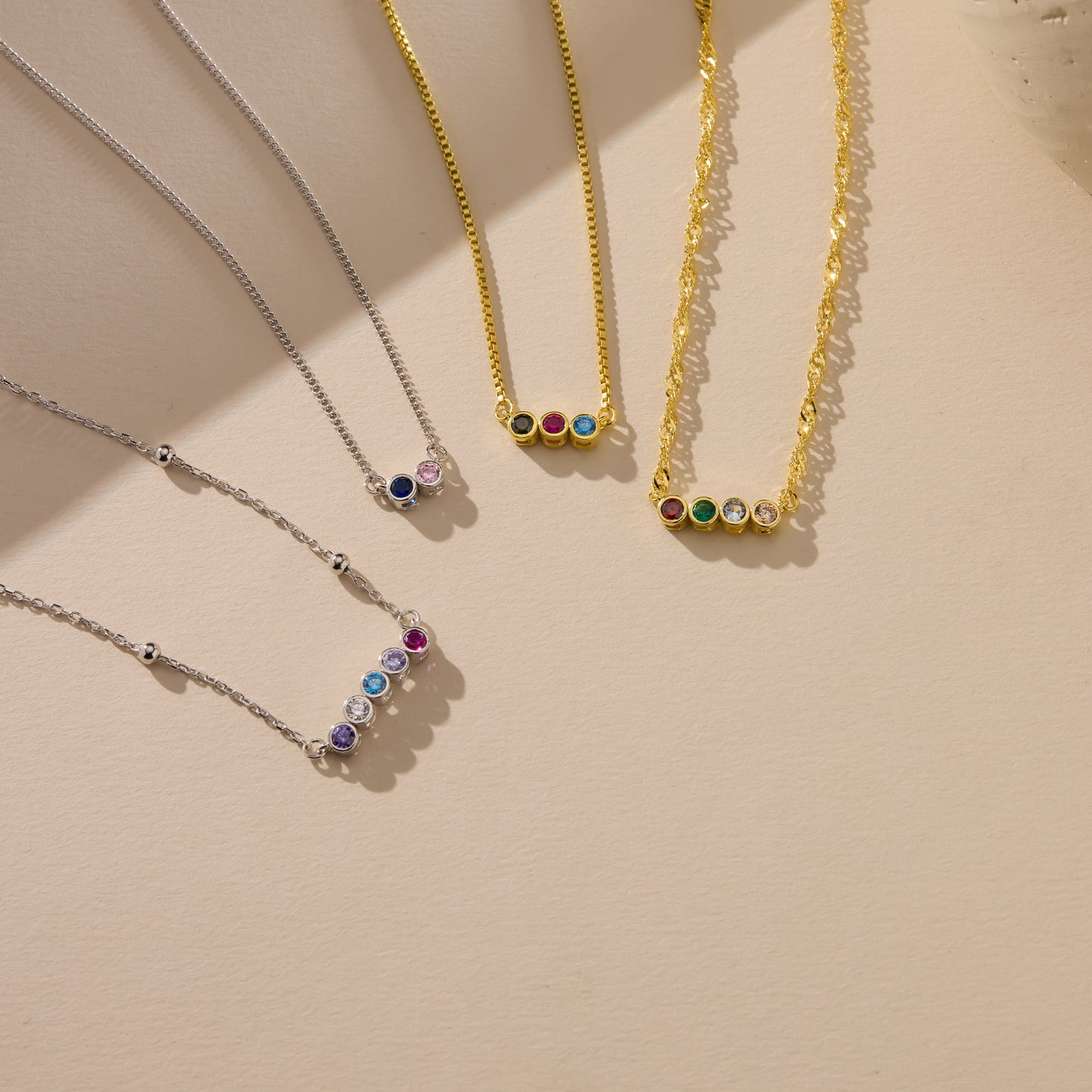 Round Birthstone Chain Bracelet