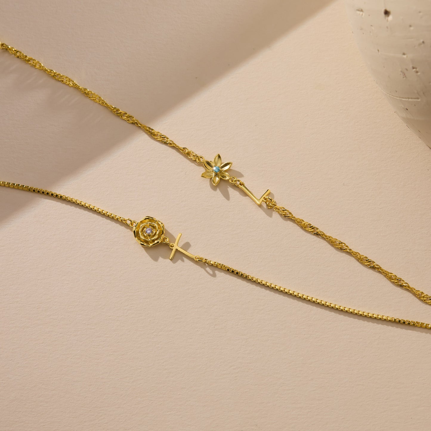Letter & Flower Bracelet
