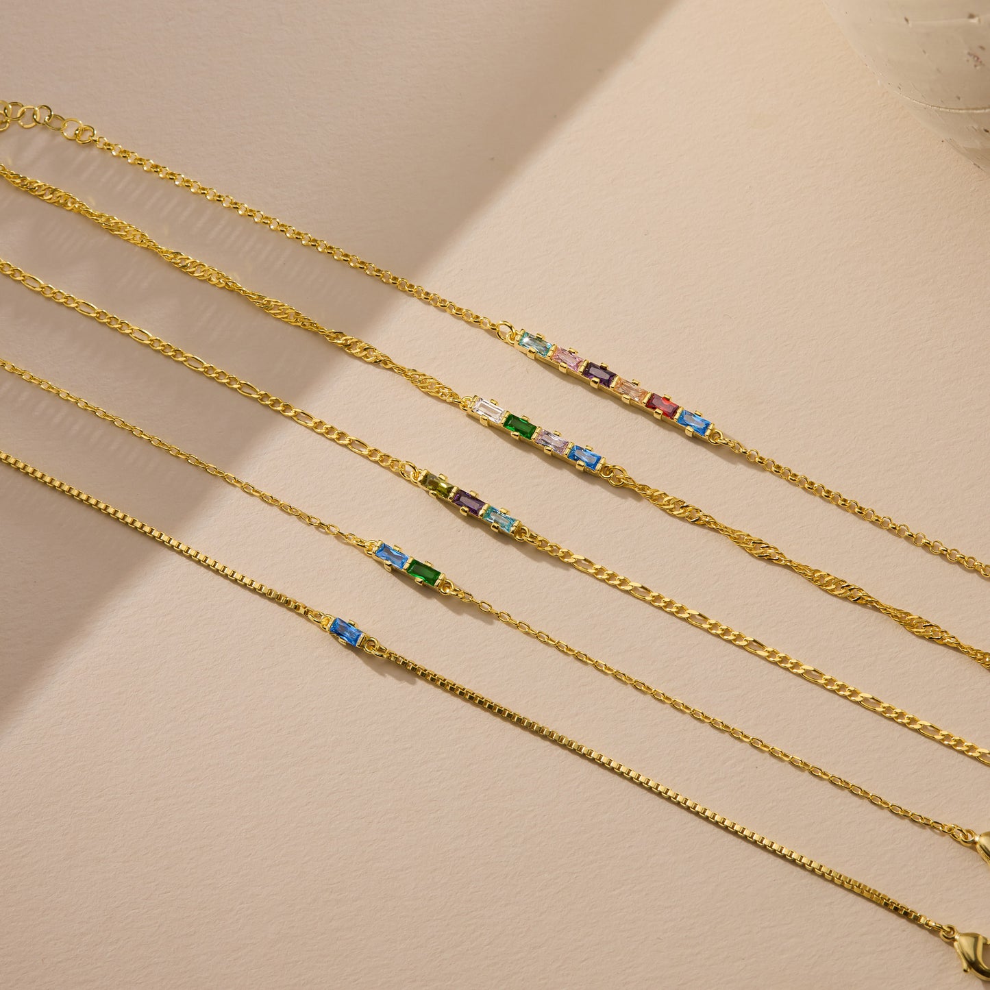 Baguette Birthstone Bracelet