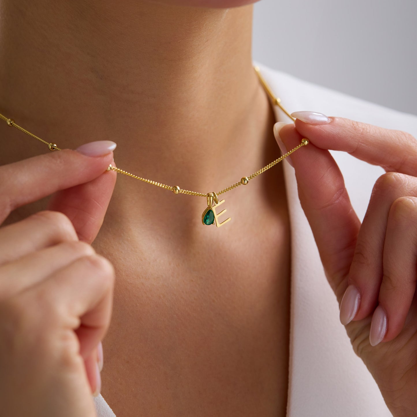 Initial & Birthstone Necklace