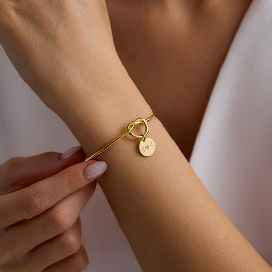 Engraved Disc Bracelet