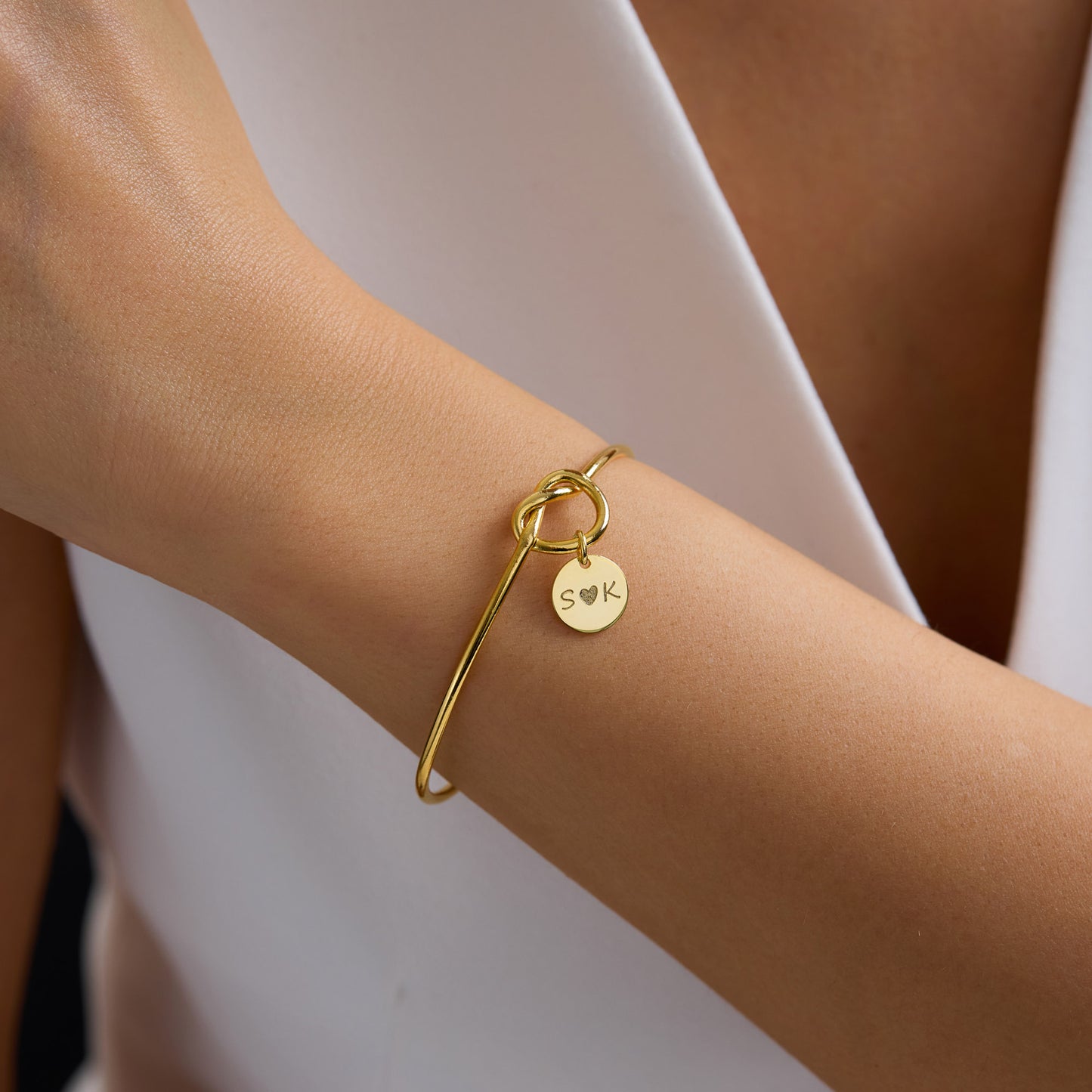 Engraved Disc Bracelet