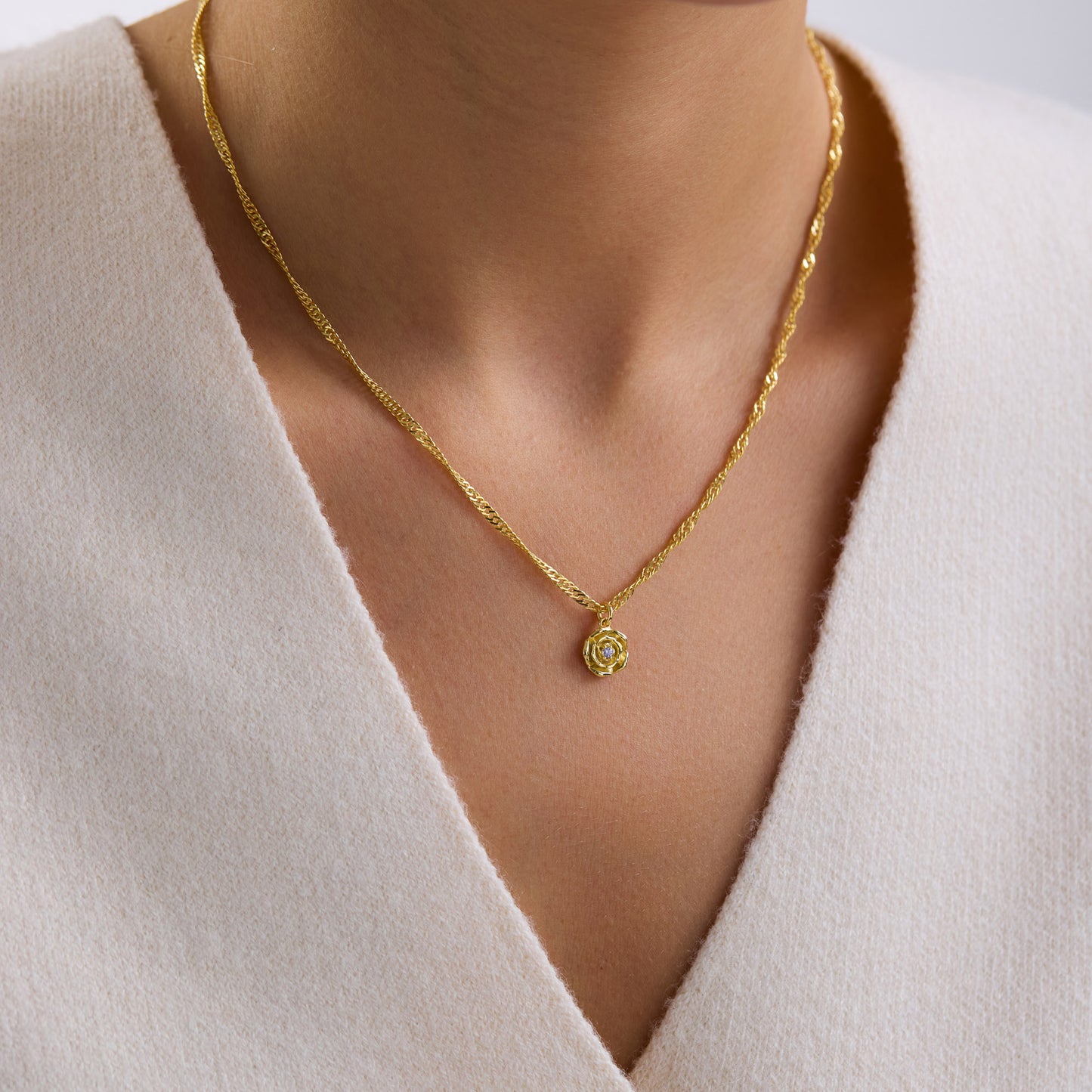12 Flower Stone Necklace