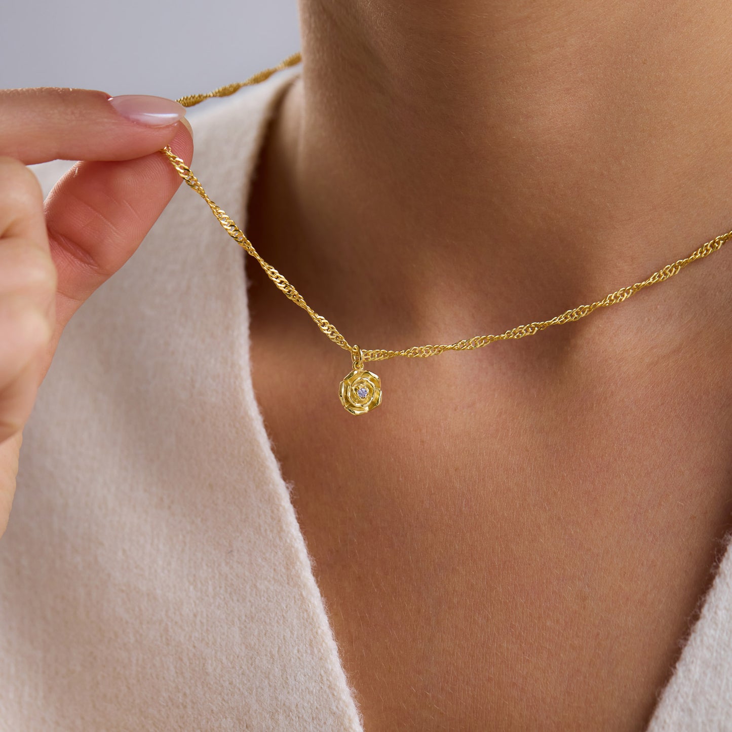 12 Flower Stone Necklace