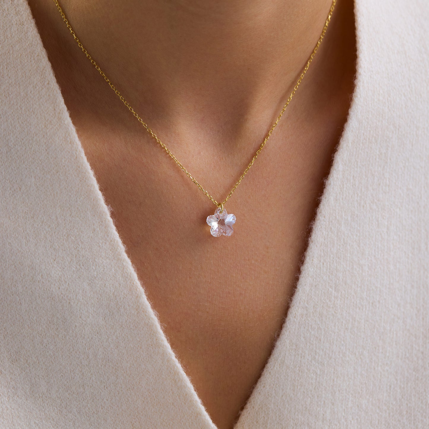 White Star & Drop Stone Necklace