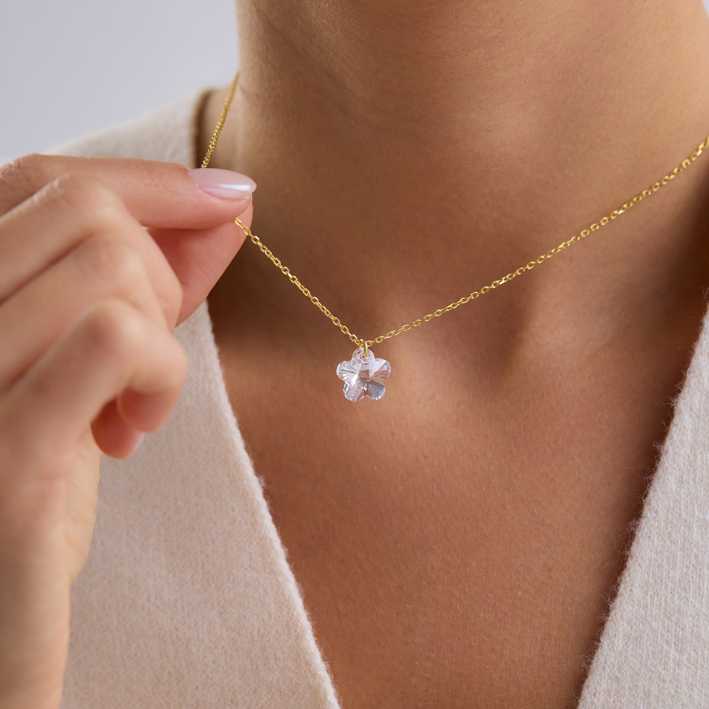 White Star & Drop Stone Necklace