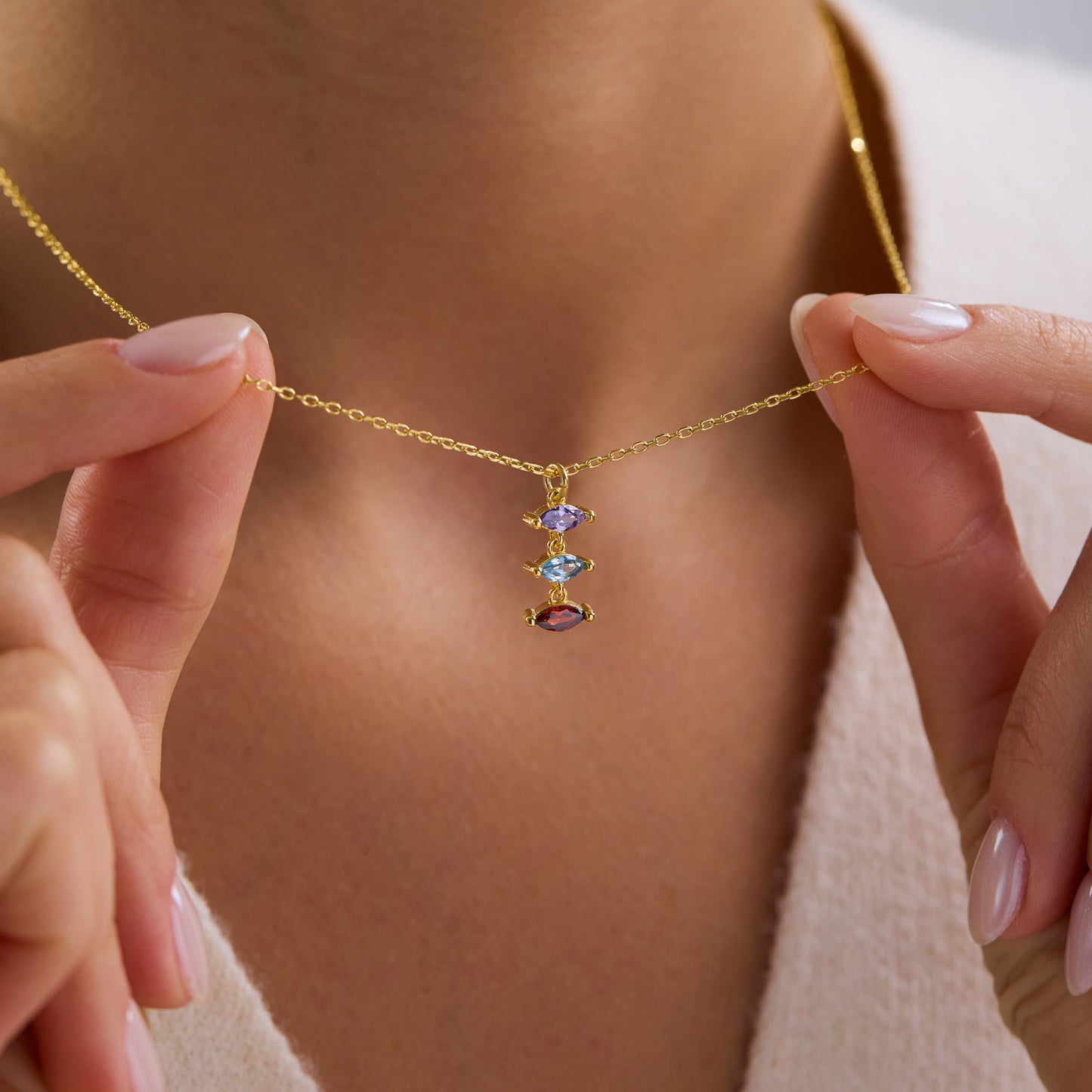Marquise Stone Pendant Necklace