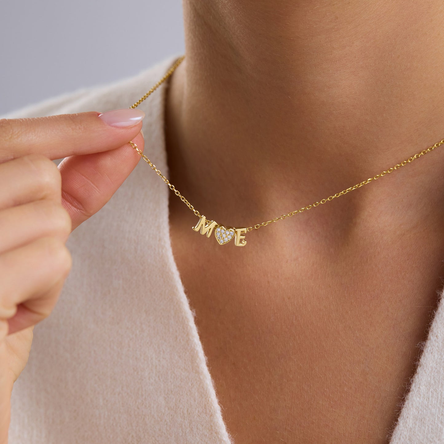 3D Heart & Letter Necklace