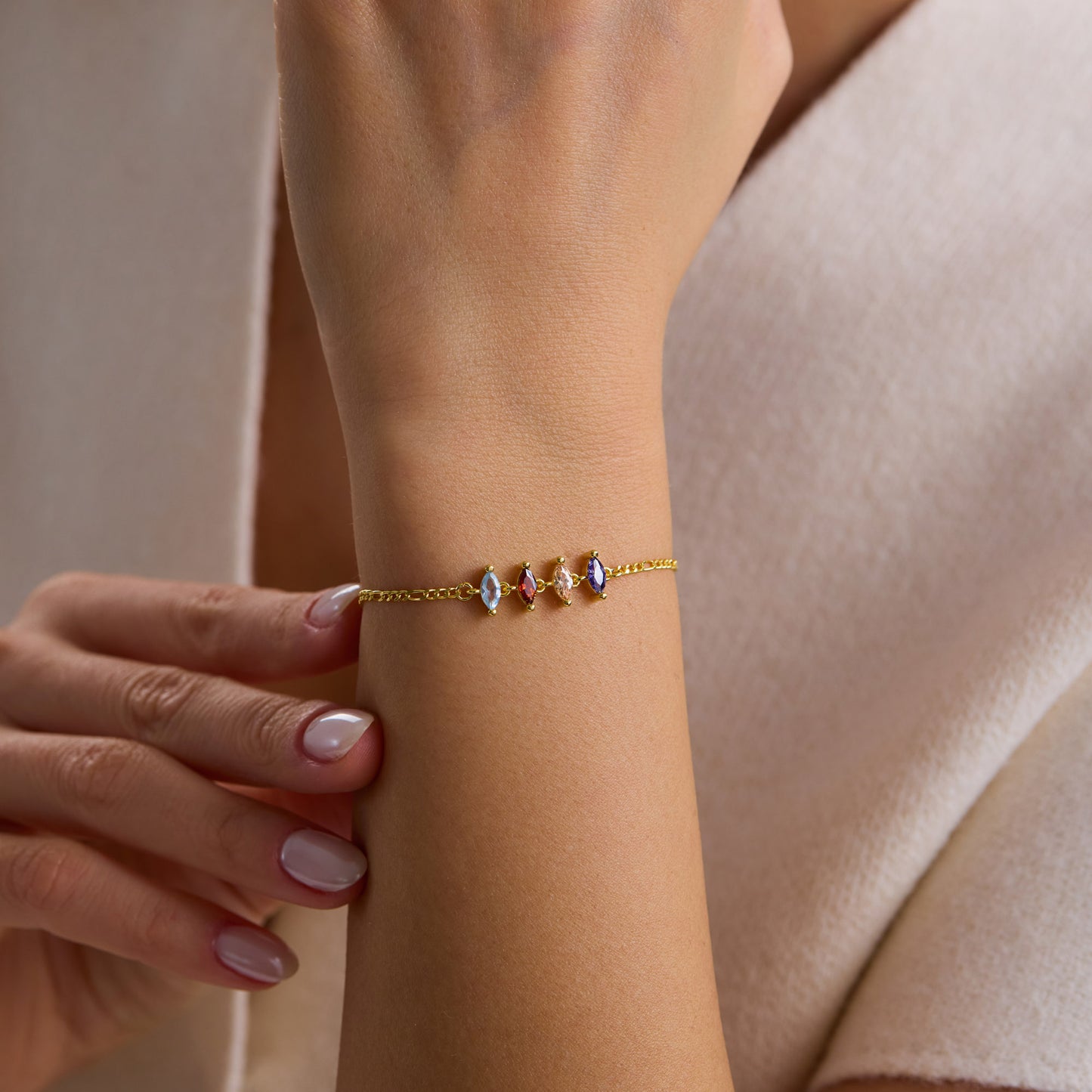 Marquise Birthstone Bracelet
