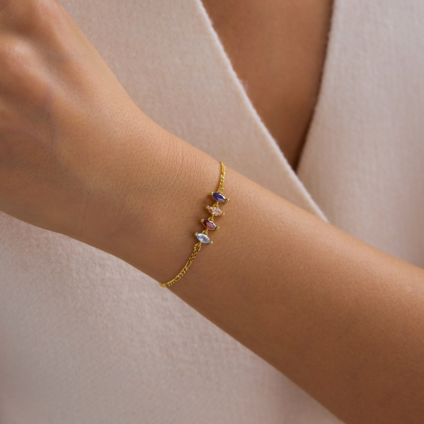 Marquise Birthstone Bracelet