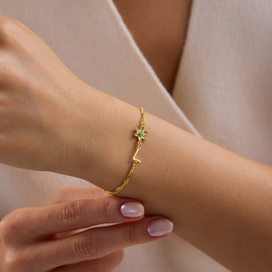 Letter & Flower Bracelet