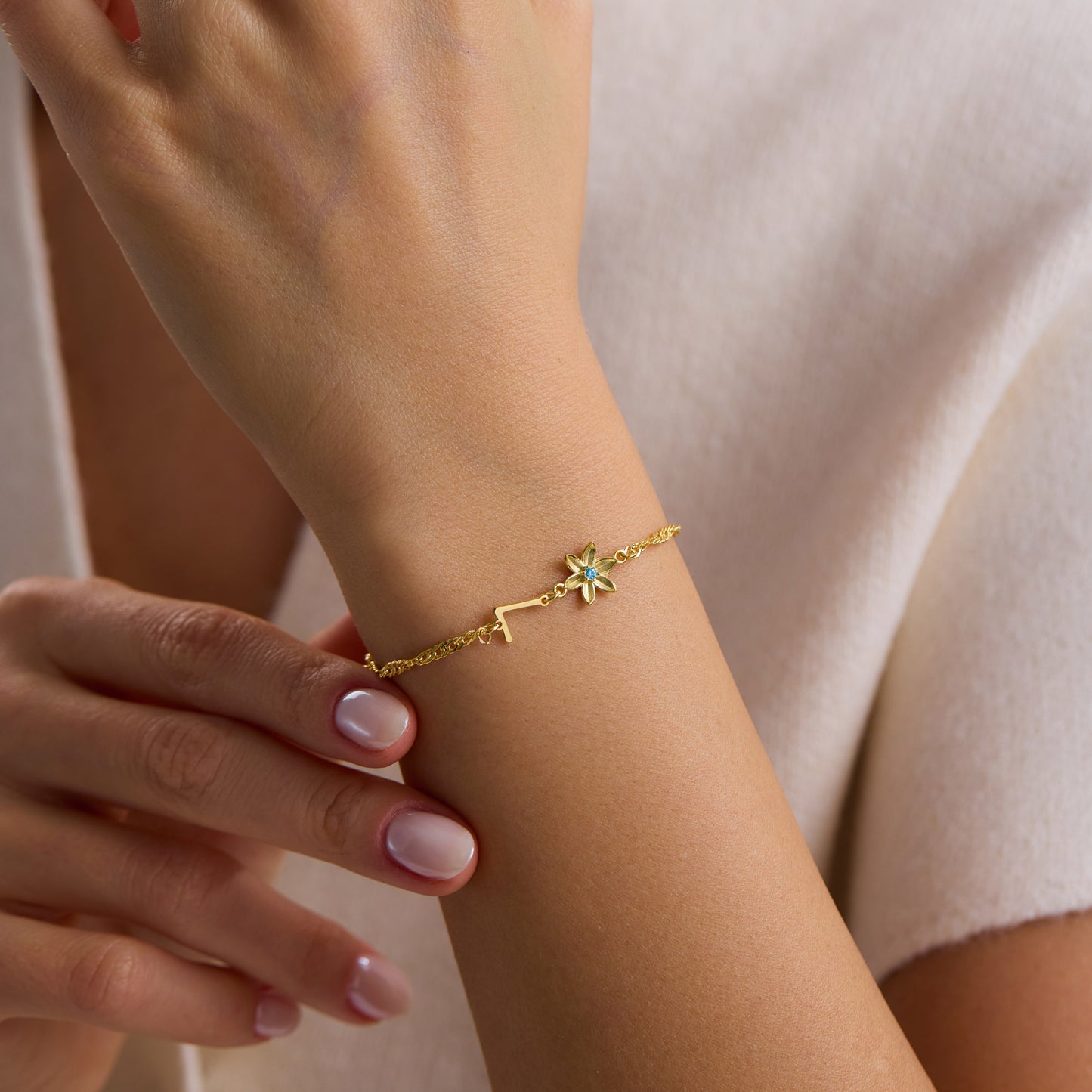 Letter & Flower Bracelet