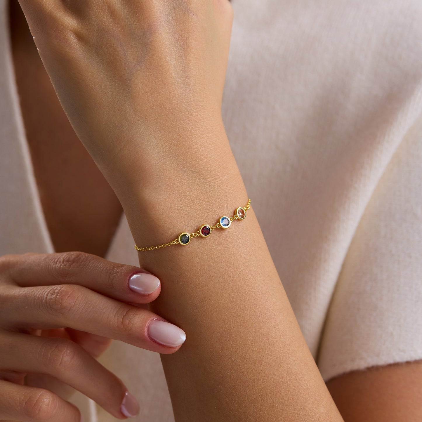 4mm Stone Birthstone Bracelet