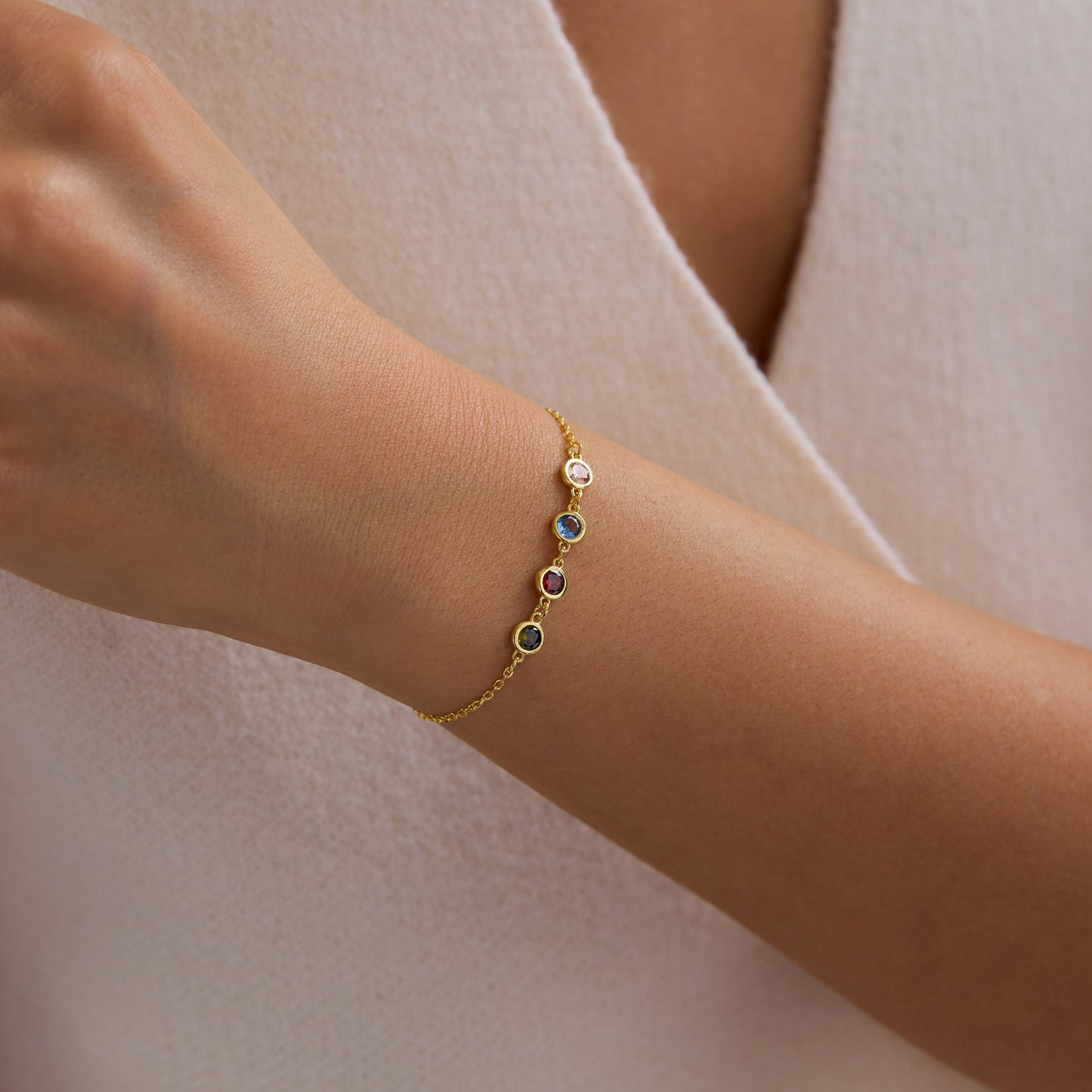 4mm Stone Birthstone Bracelet