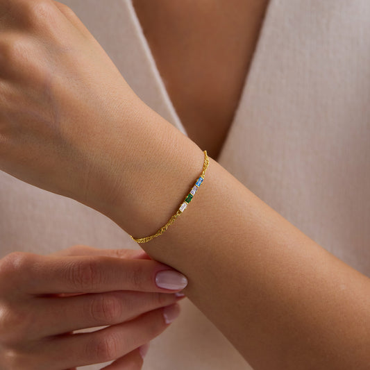 Baguette Birthstone Bracelet