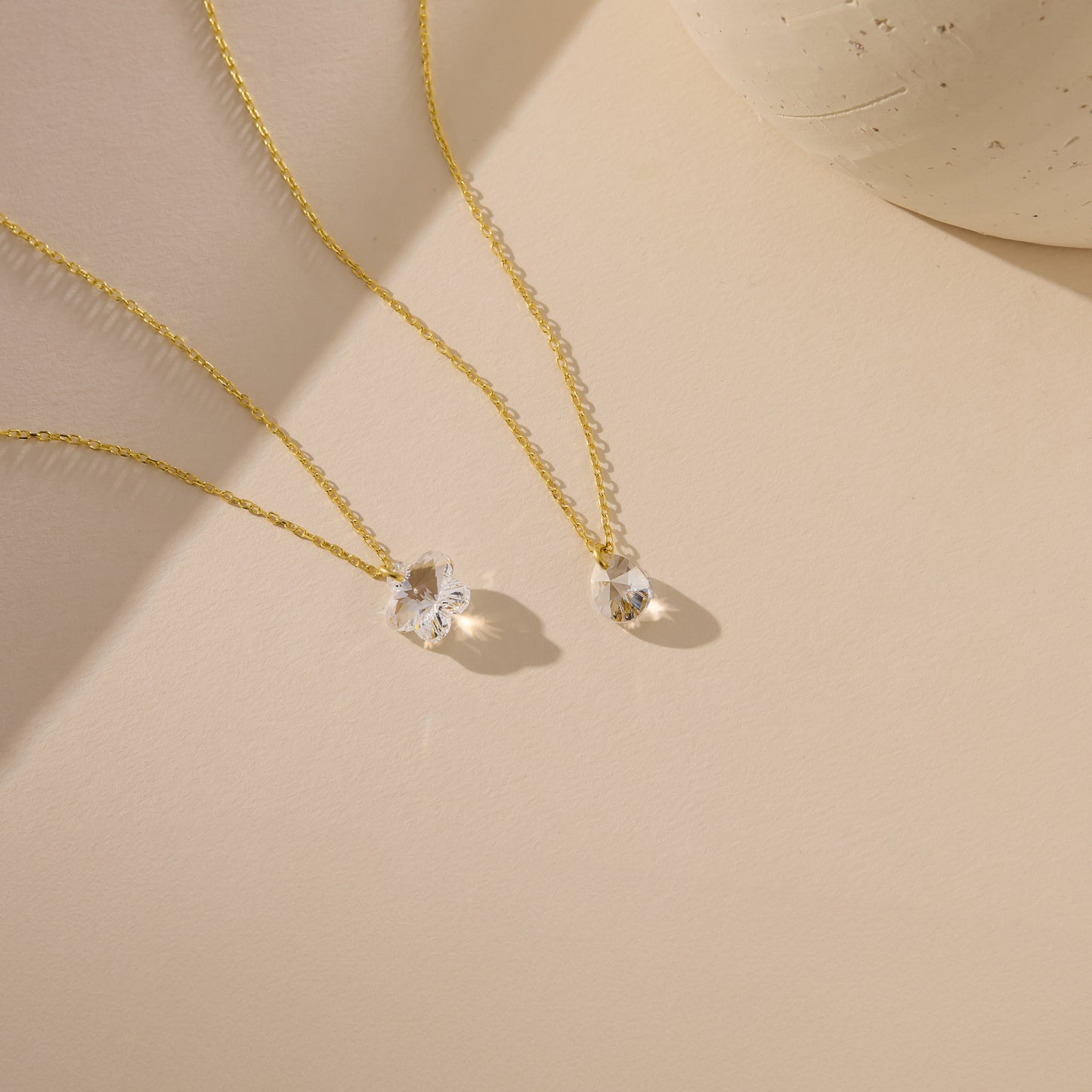White Star & Drop Stone Necklace