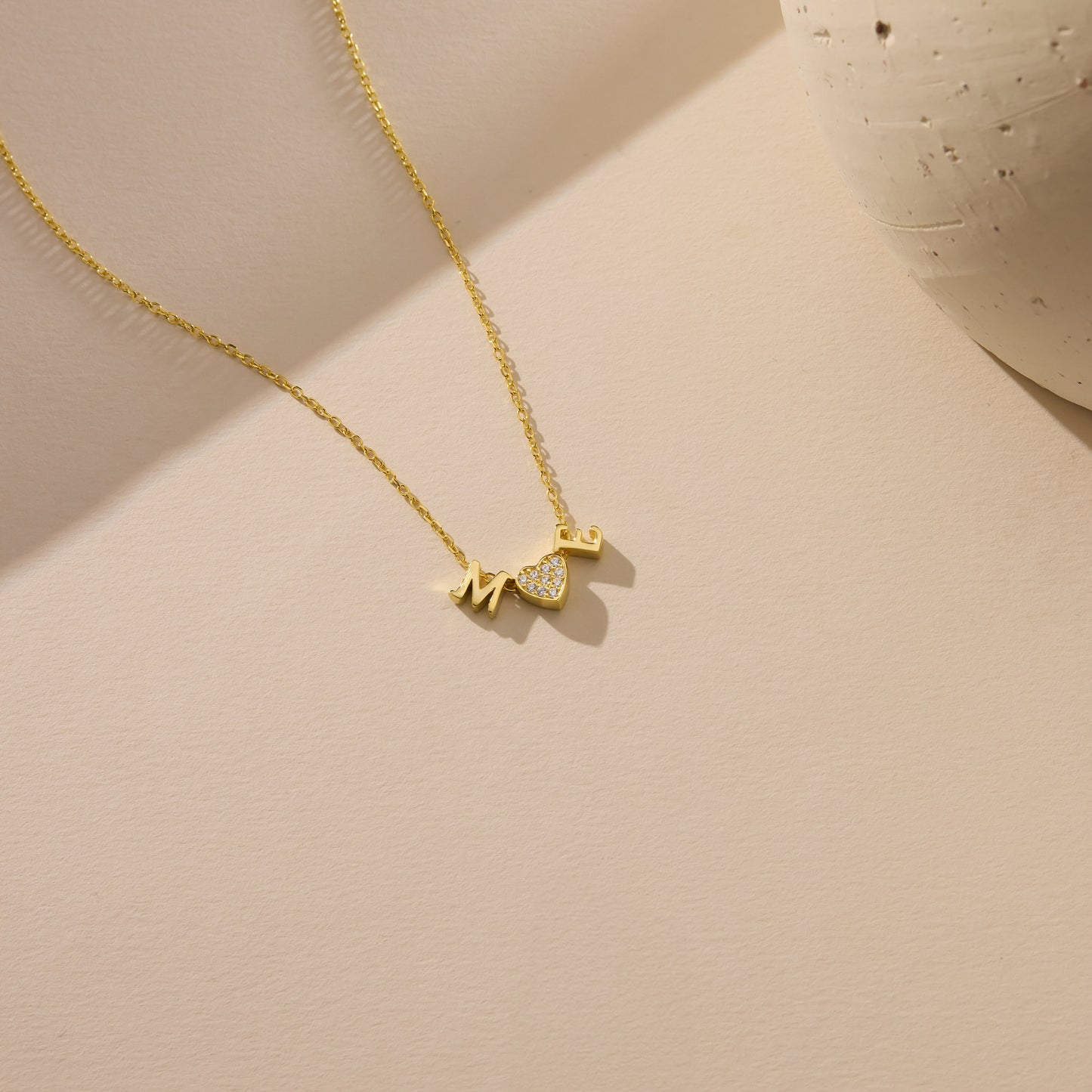 3D Heart & Letter Necklace