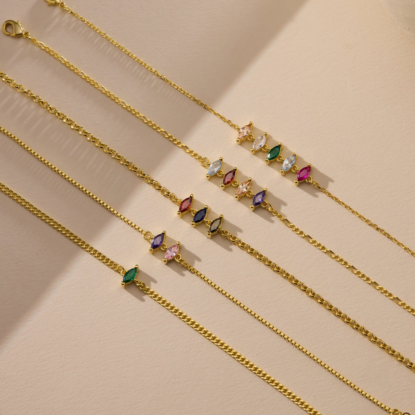 Marquise Birthstone Bracelet